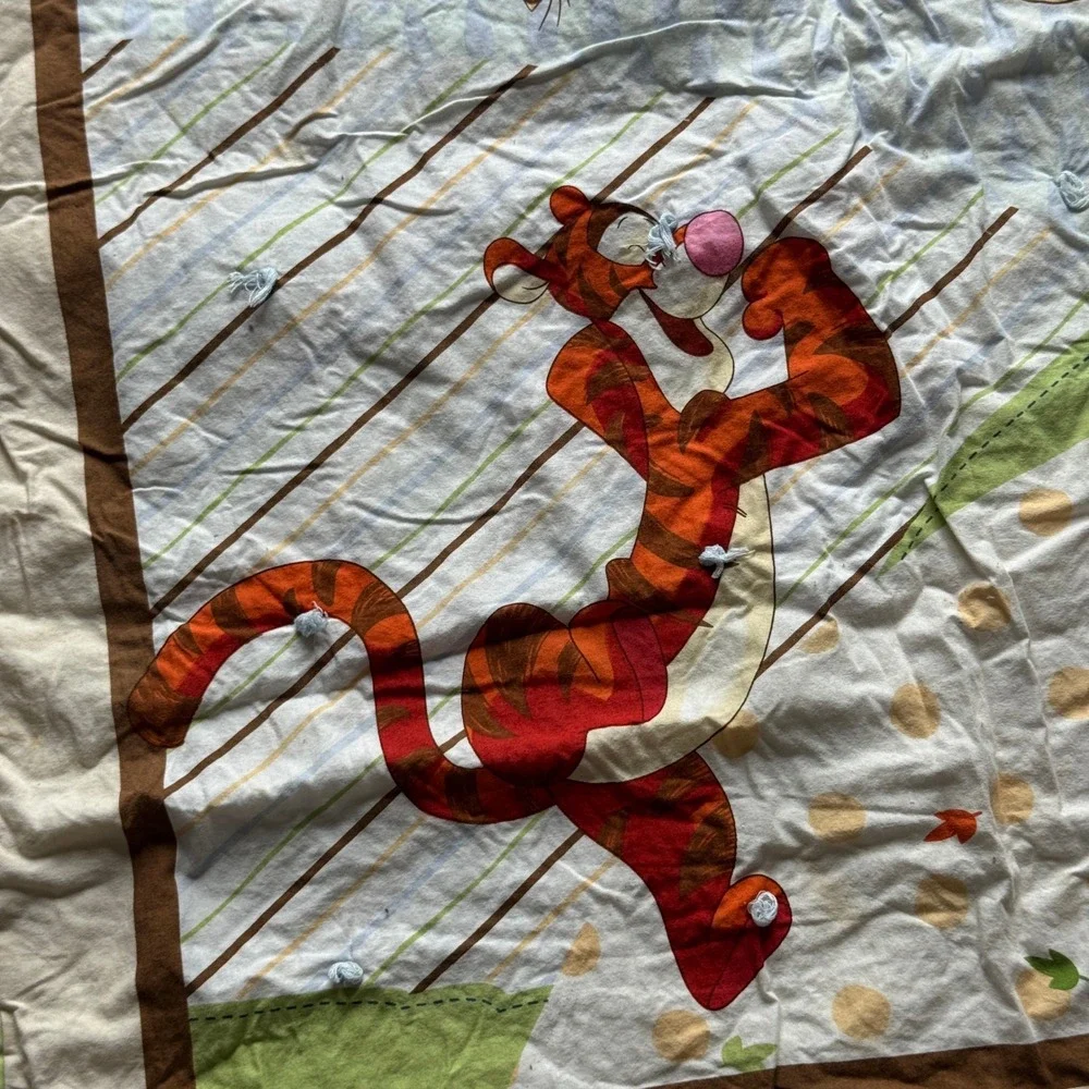 Disney Winnie the Pooh Tigger Piglet Baby Blanket Quilted Rainbow Nursery Decor